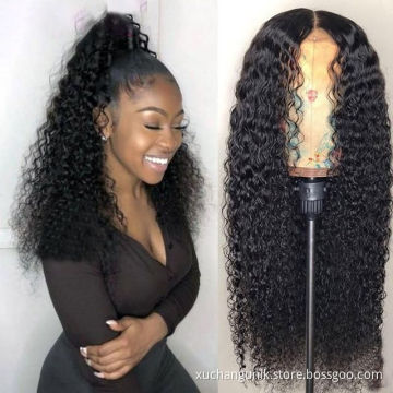 Uniky 13X4 water wave wig Glueless hd lace wig Vendor Unprocessed Brazilian pre plucked real human hair wig
